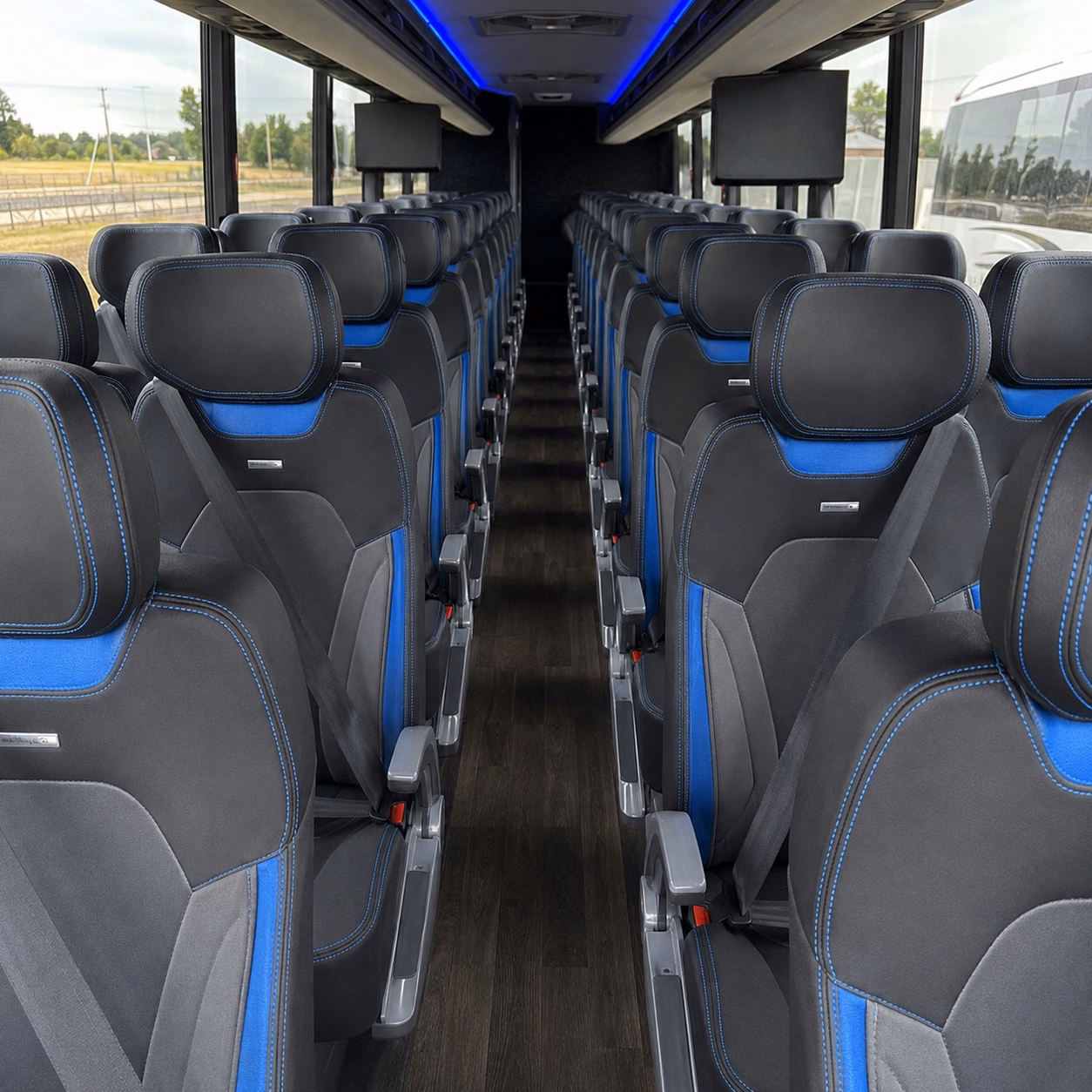 56 passenger charter bus interior
